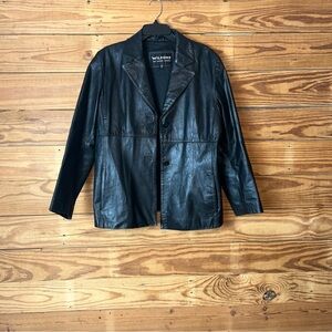 Wilsons Leather Black Leather Jacket Blazer